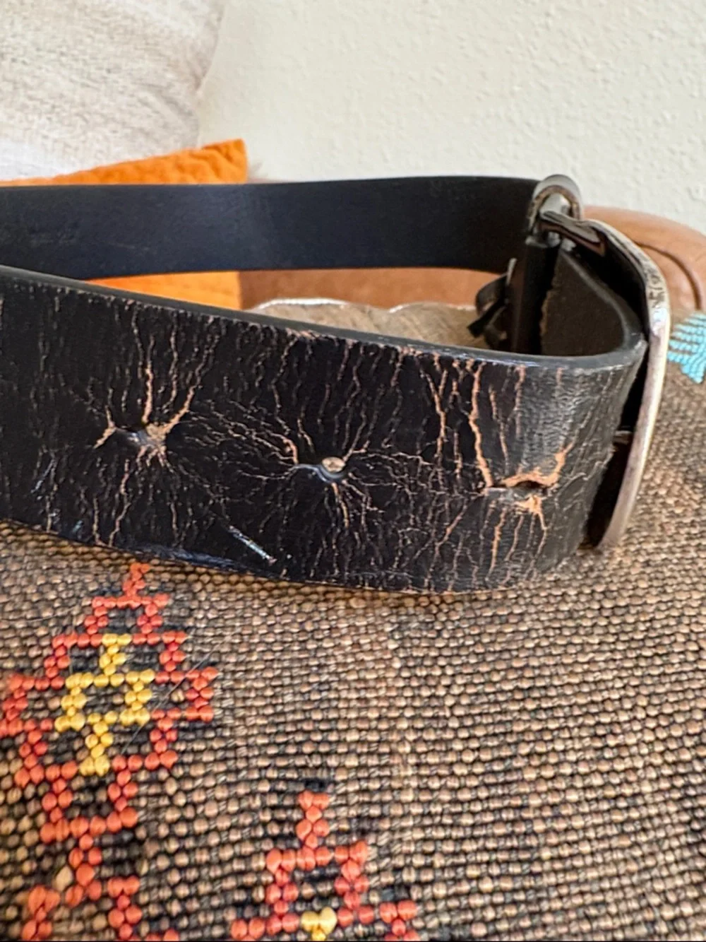 Vintage Phat Farm New York Metal Buckle Leather Belt
